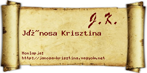 Jánosa Krisztina névjegykártya