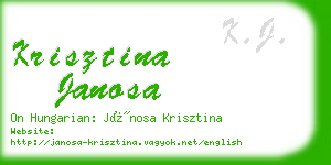 krisztina janosa business card